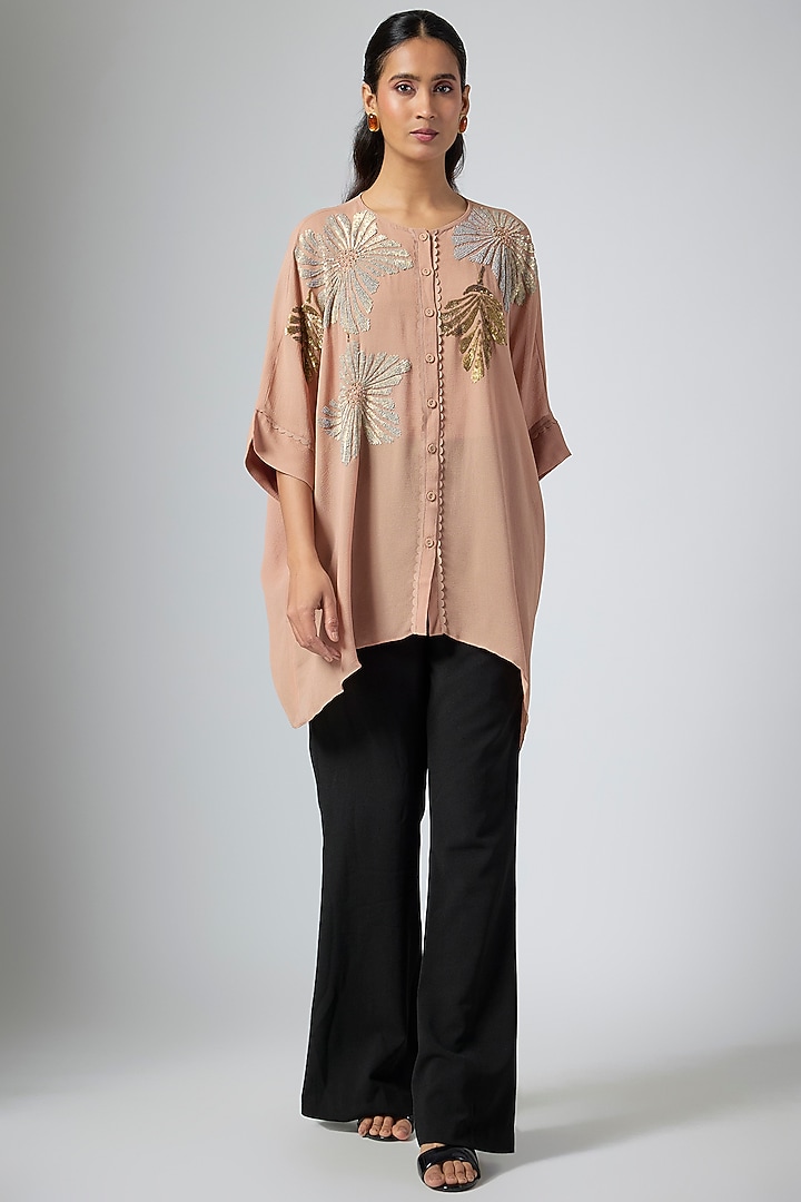 Mocha Brown Amazon Fabric Tunic by Namrata Joshipura at Pernia's Pop Up Shop