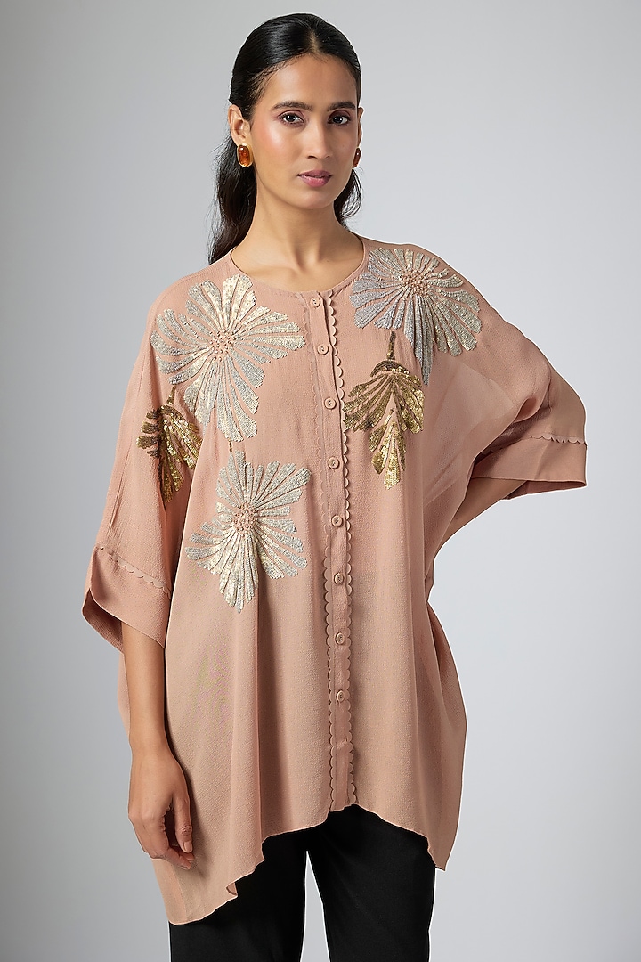 Mocha Brown Amazon Fabric Tunic by Namrata Joshipura at Pernia's Pop Up Shop