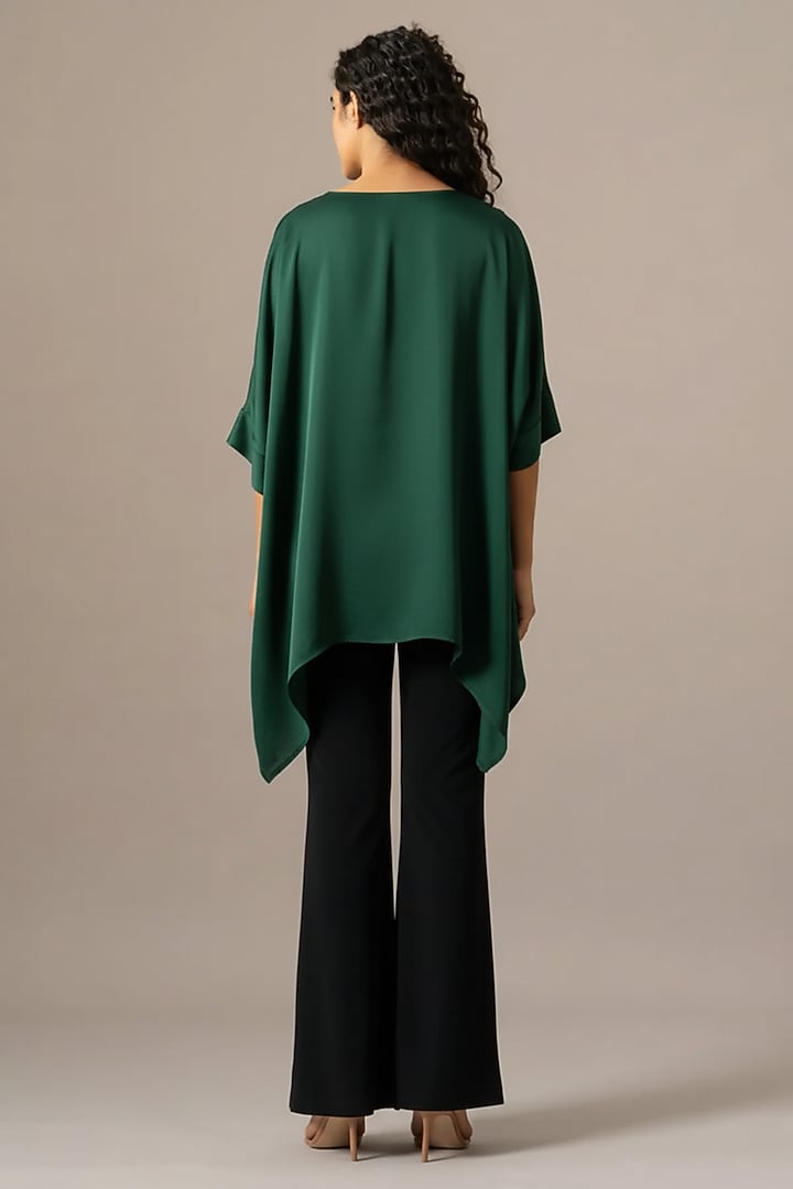 Green Cupro Lego Katni Handkerchief Tunic by Namrata Joshipura at Pernia's Pop Up Shop