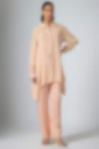 Blush Pink Georgette Tunic by Namrata Joshipura at Pernia's Pop Up Shop
