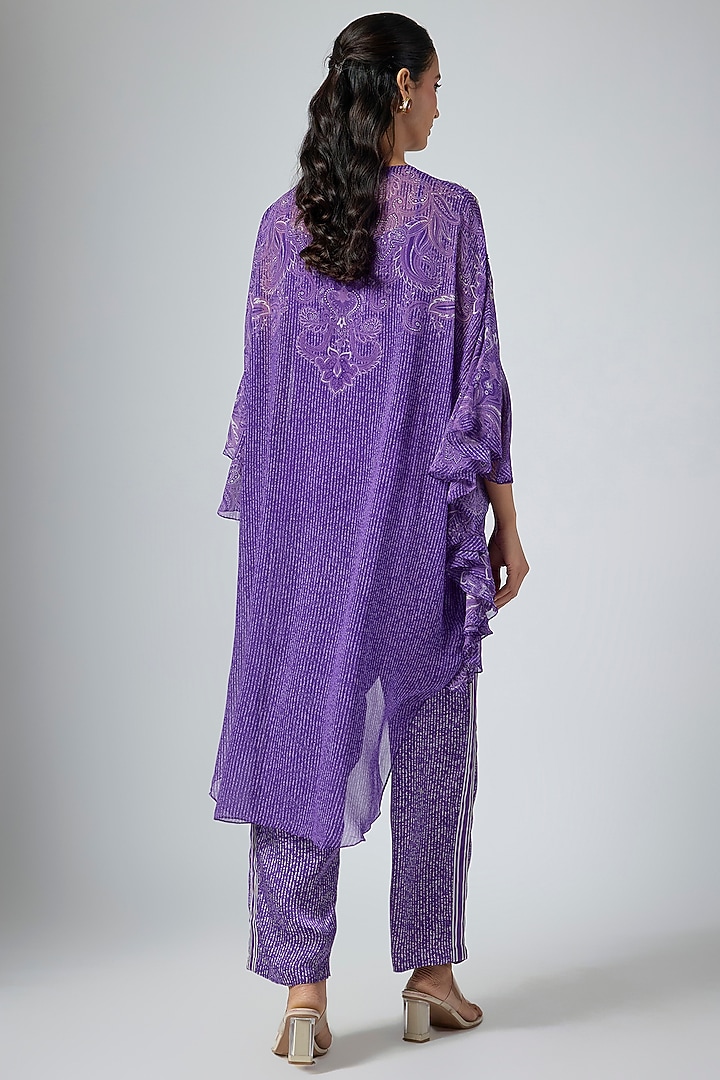 Purple Cupro Printed Tunic by Namrata Joshipura at Pernia's Pop Up Shop
