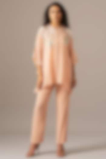 Blush Georgette Co-Ord Set by Namrata Joshipura at Pernia's Pop Up Shop