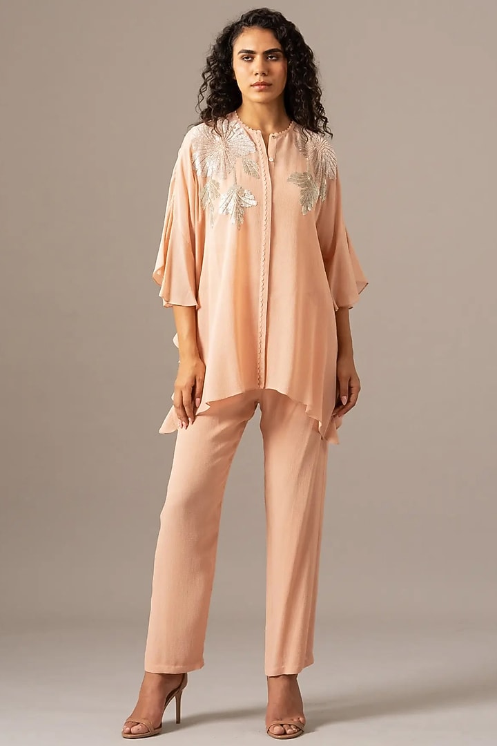 Blush Georgette Co-Ord Set by Namrata Joshipura at Pernia's Pop Up Shop