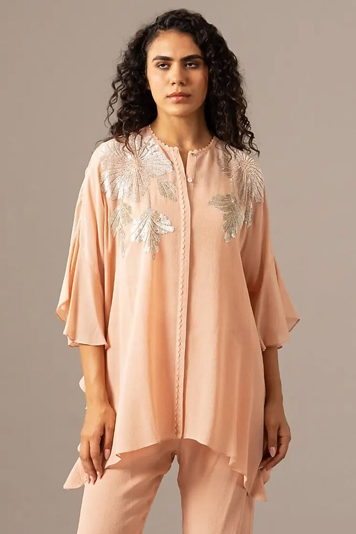 Blush Georgette Co-Ord Set by Namrata Joshipura at Pernia's Pop Up Shop