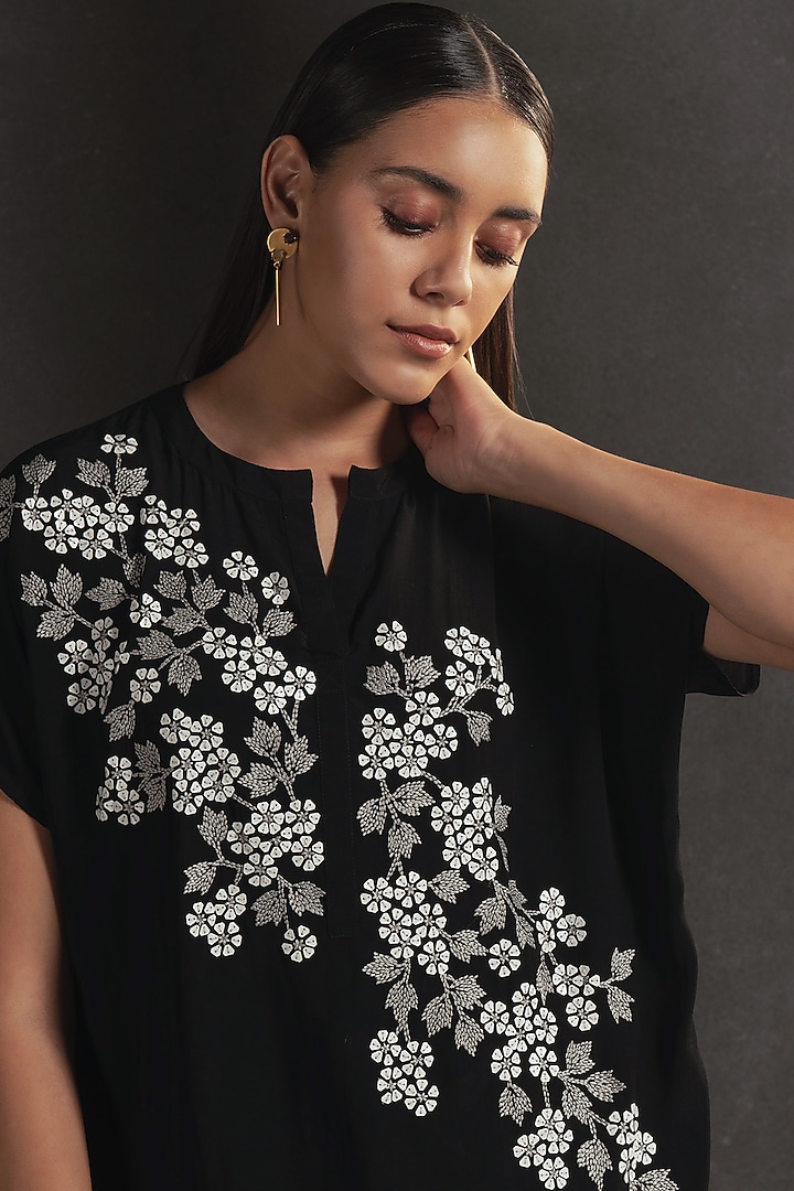 Black Hand Embellished Top by Namrata Joshipura at Pernia's Pop Up Shop