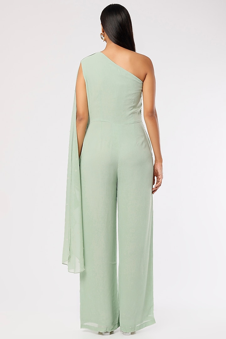 Green Hand Embellished Jumpsuit by Namrata Joshipura at Pernia's Pop Up Shop