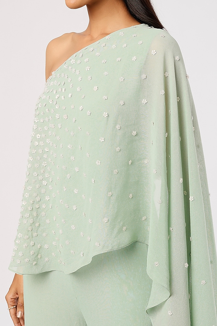 Green Hand Embellished Jumpsuit by Namrata Joshipura at Pernia's Pop Up Shop