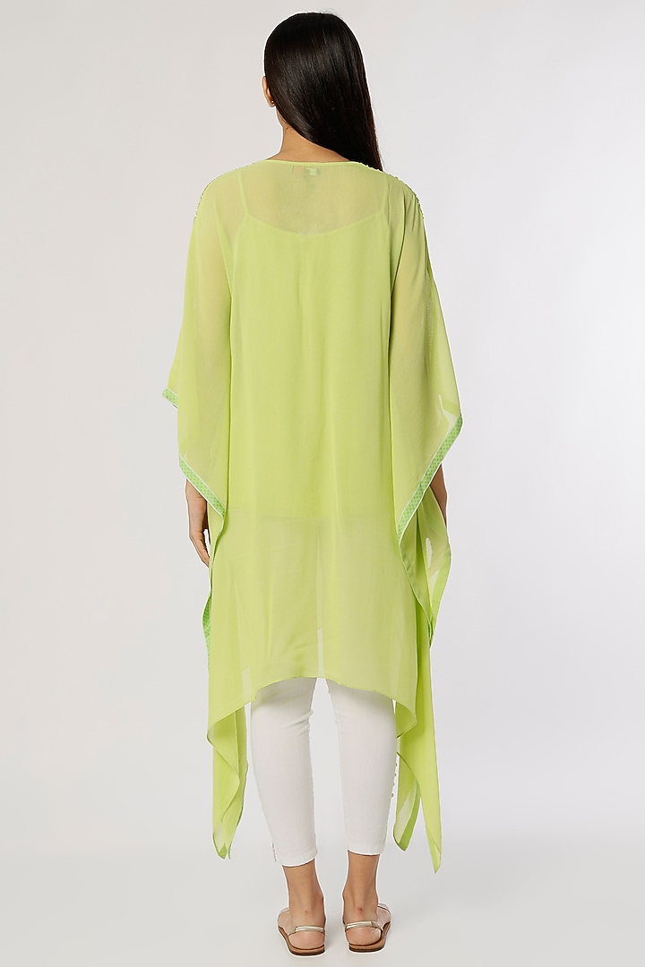 Lime Georgette Kaftan by Namrata Joshipura at Pernia's Pop Up Shop