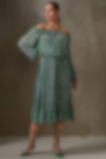 Kelly Green Embellished Dress by Namrata Joshipura