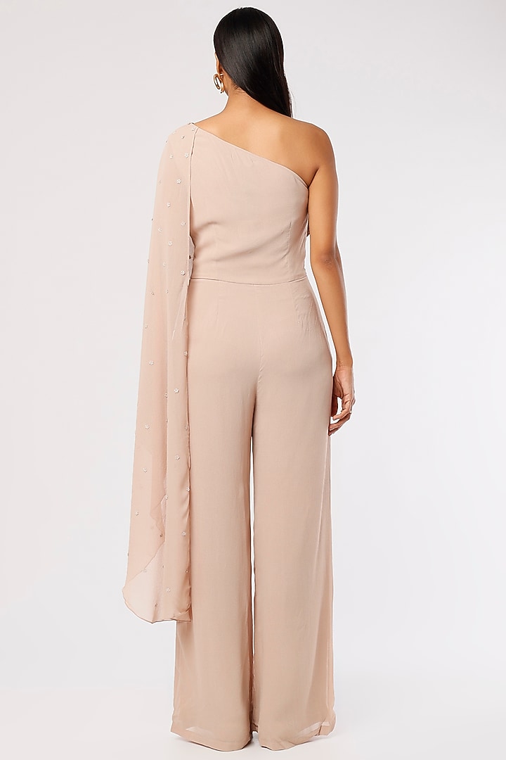 Beige Hand Embellished Jumpsuit by Namrata Joshipura at Pernia's Pop Up Shop