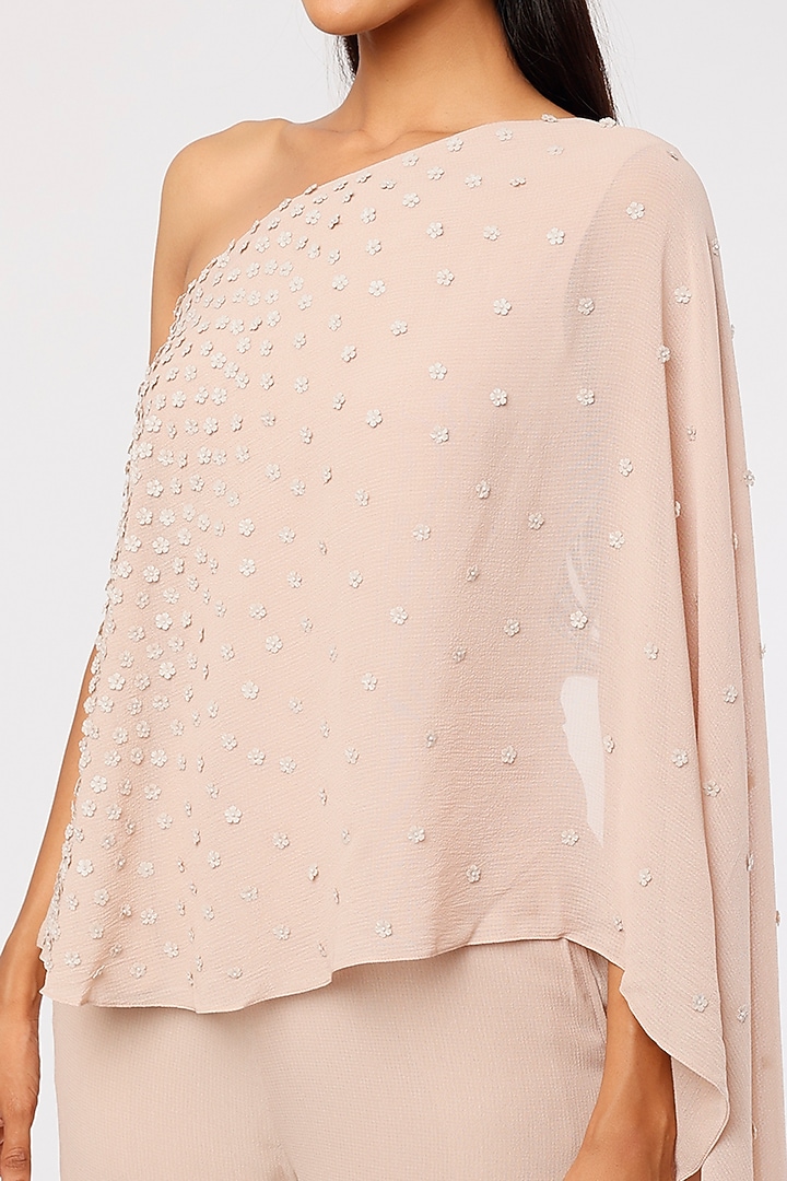 Beige Hand Embellished Jumpsuit by Namrata Joshipura at Pernia's Pop Up Shop