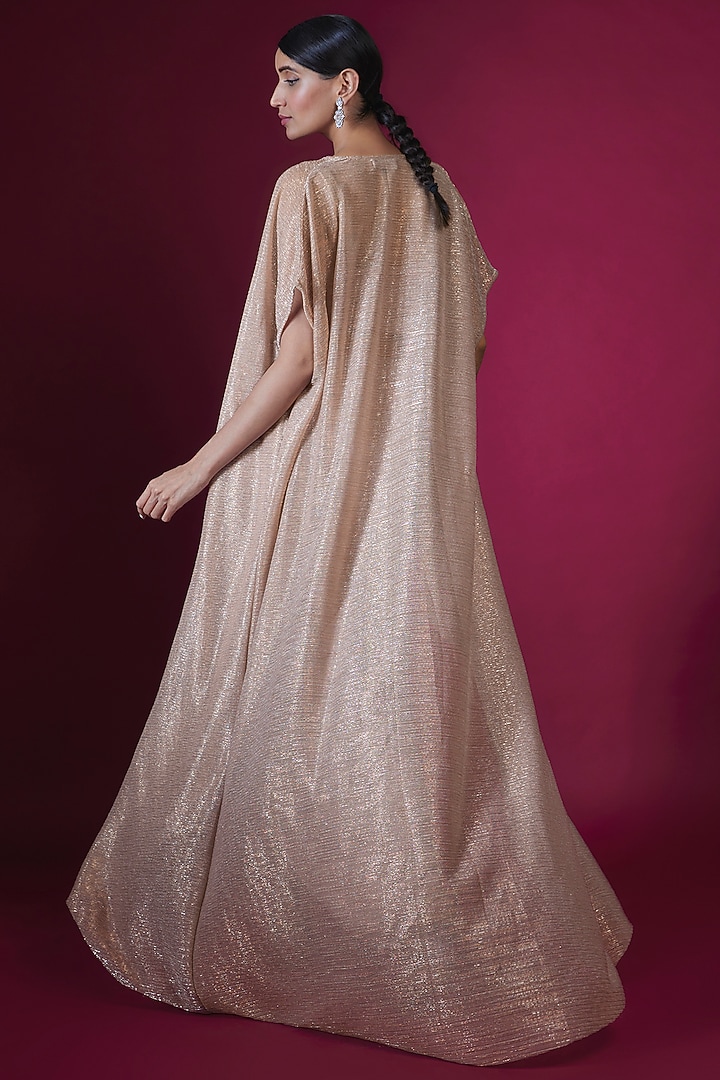 Rose Shimmer Crepe Draped Skirt Set by Namrata Joshipura at Pernia's Pop Up Shop