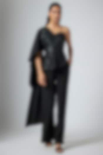 Black Banana Crepe Co-Ord Set by Namrata Joshipura at Pernia's Pop Up Shop