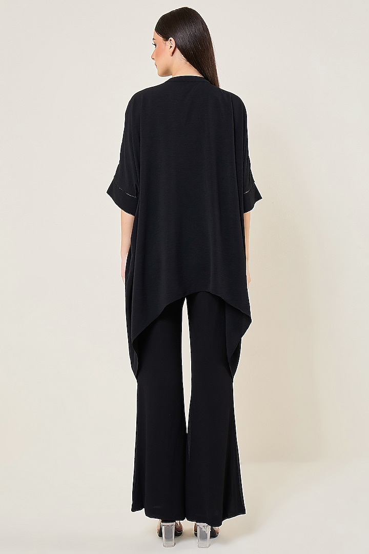 Black Georgette Handkerchief Tunic by Namrata Joshipura at Pernia's Pop Up Shop