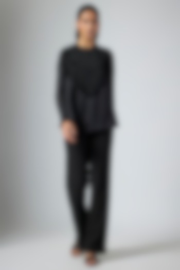 Black Georgette Top by Namrata Joshipura at Pernia's Pop Up Shop