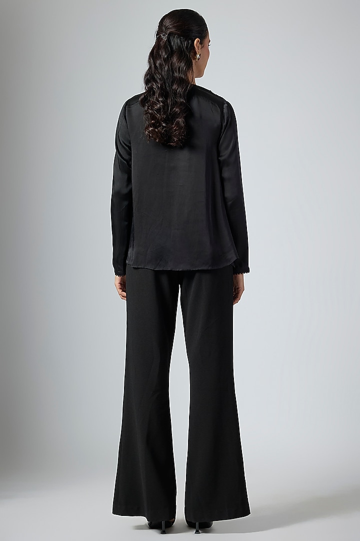 Black Georgette Top by Namrata Joshipura at Pernia's Pop Up Shop