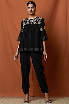 Black Sequins Embellished Top Design by Namrata Joshipura at Pernia's ...