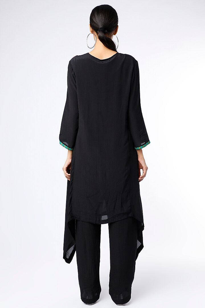 Black Polyester Kurta Set by Namrata Joshipura at Pernia's Pop Up Shop