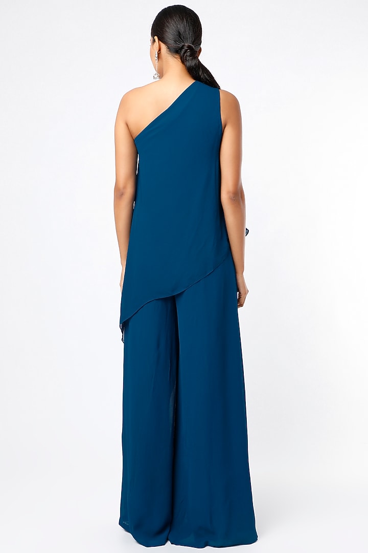 Blue Sequins Embroidered Jumpsuit by Namrata Joshipura at Pernia's Pop Up Shop