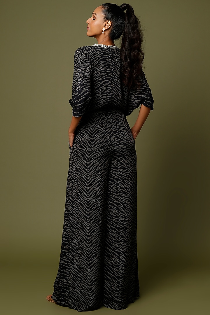 Black Embellished Jumpsuit by Namrata Joshipura at Pernia's Pop Up Shop