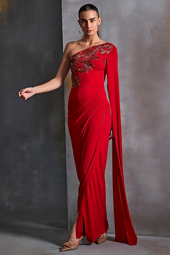 Red Eye-catching Jersey Evening Dresses Red Eye-catching Jersey Evening Dresses