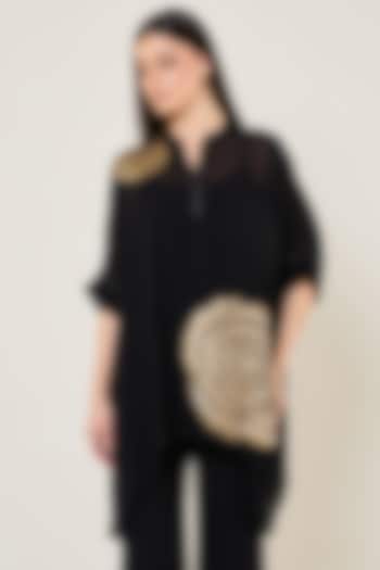 Black Georgette Tunic by Namrata Joshipura at Pernia's Pop Up Shop