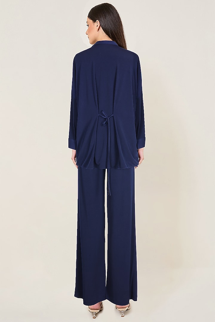Navy Jersey Co-Ord Set by Namrata Joshipura at Pernia's Pop Up Shop