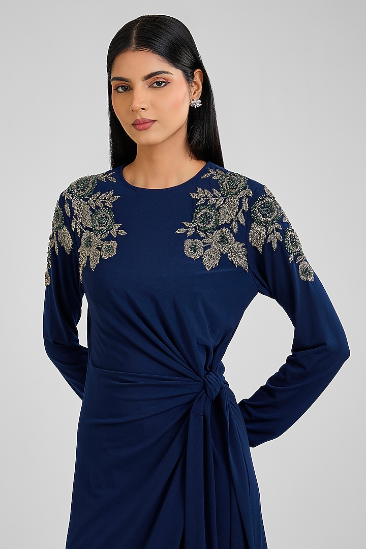 Navy Jersey Cocktail Dress by Namrata Joshipura at Pernia's Pop Up Shop