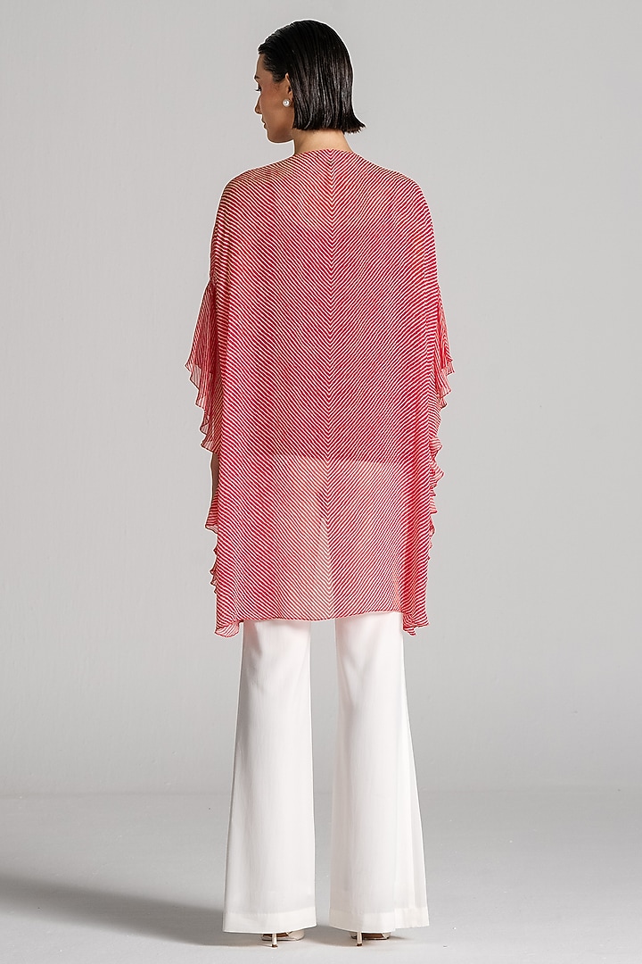 Red Georgette Tunic by Namrata Joshipura at Pernia's Pop Up Shop
