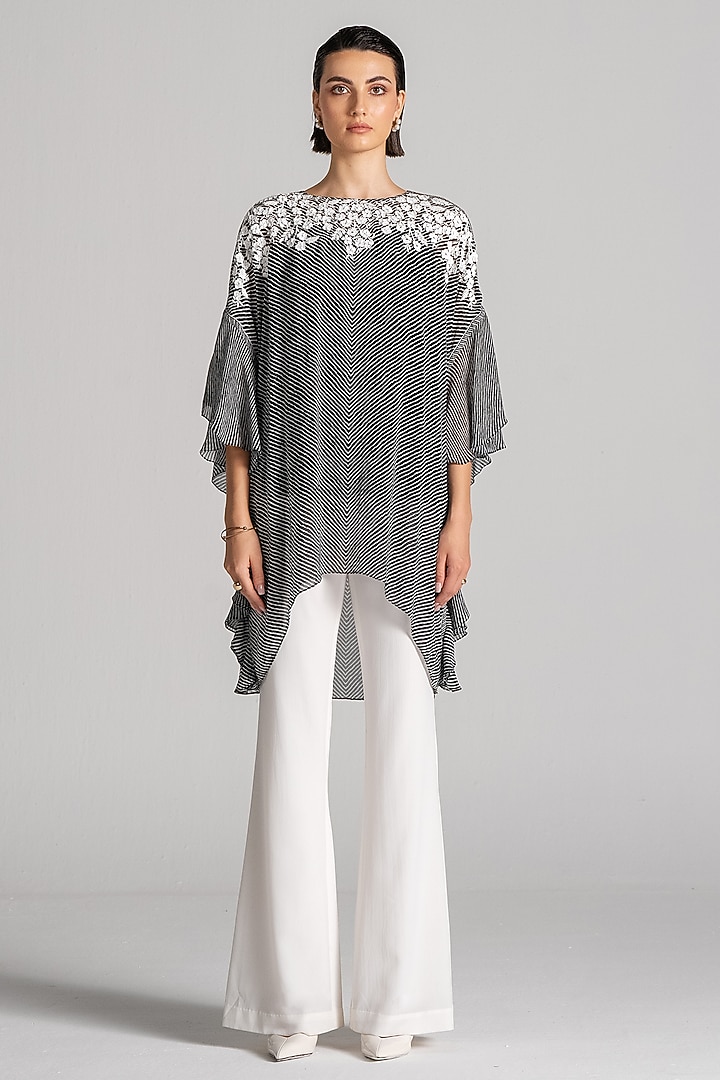 Black Georgette Tunic by Namrata Joshipura at Pernia's Pop Up Shop