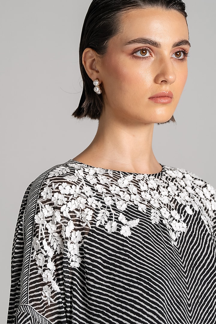 Black Georgette Tunic by Namrata Joshipura at Pernia's Pop Up Shop