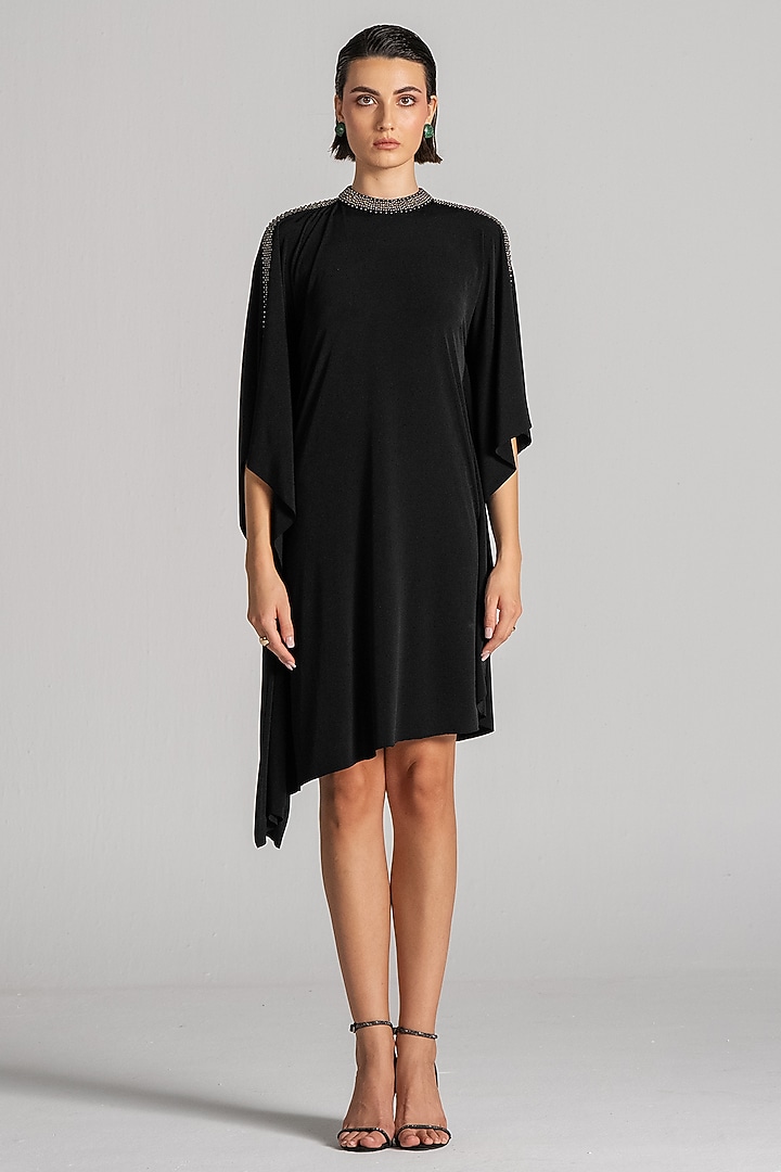 Black Jersey Cocktail Dress by Namrata Joshipura at Pernia's Pop Up Shop