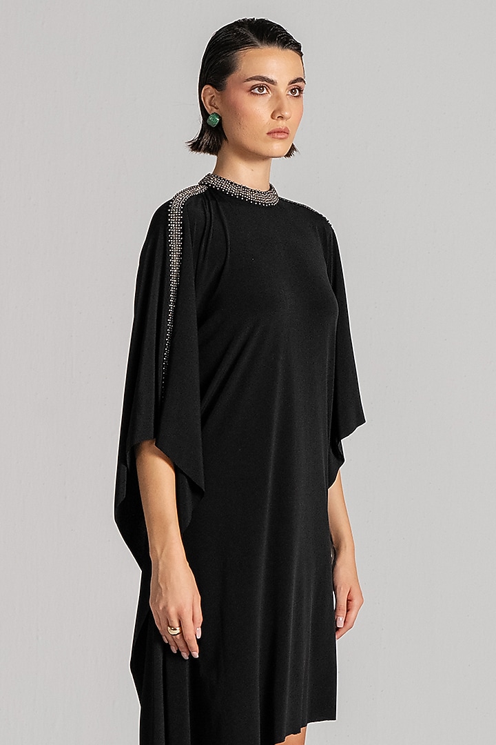 Black Jersey Cocktail Dress by Namrata Joshipura at Pernia's Pop Up Shop