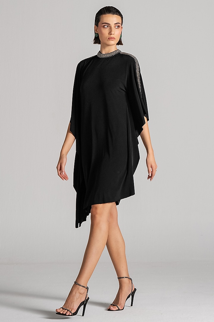 Black Jersey Cocktail Dress by Namrata Joshipura at Pernia's Pop Up Shop