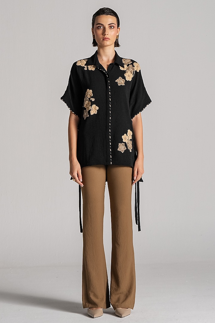 Black Crepe Top by Namrata Joshipura at Pernia's Pop Up Shop