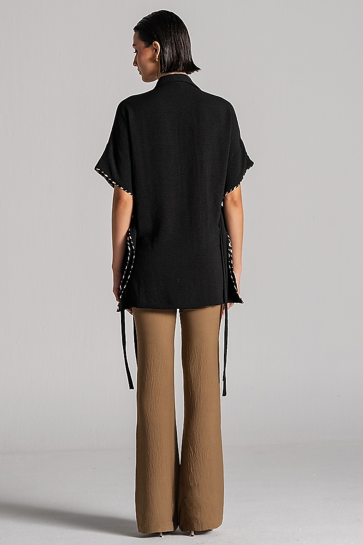 Black Crepe Top by Namrata Joshipura at Pernia's Pop Up Shop