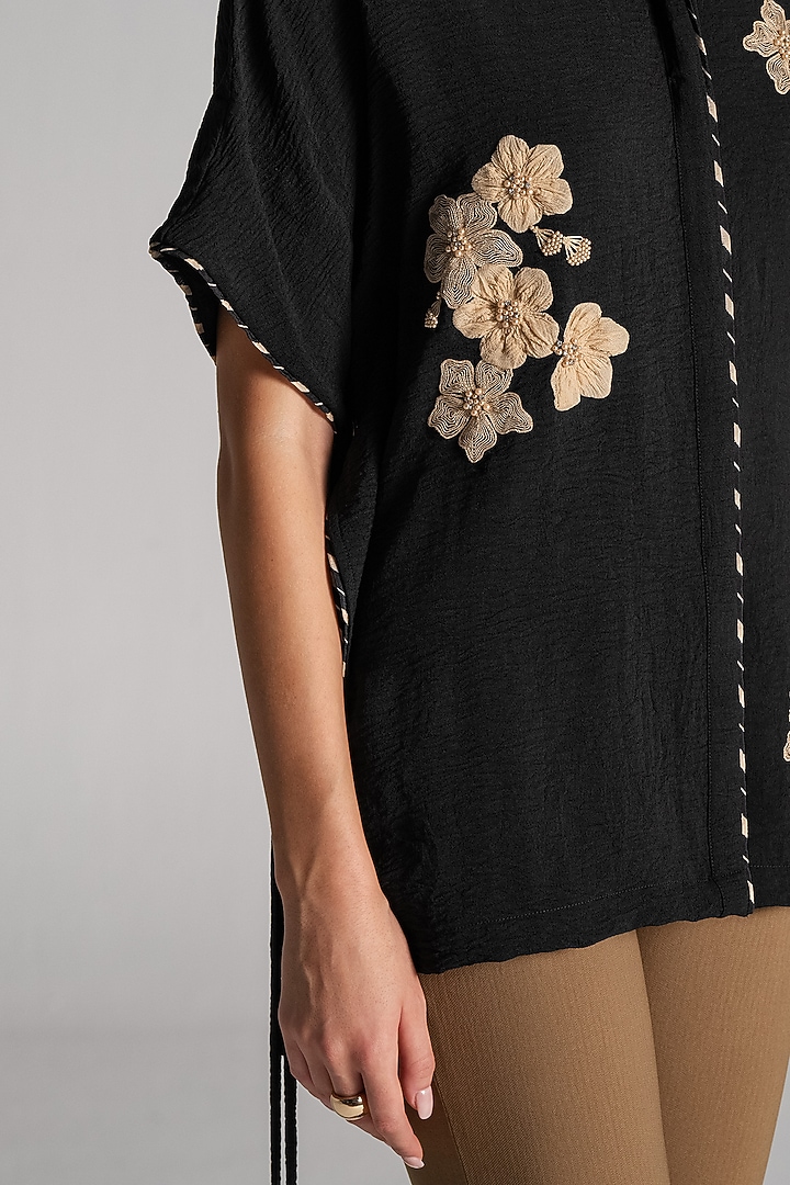 Black Crepe Top by Namrata Joshipura at Pernia's Pop Up Shop