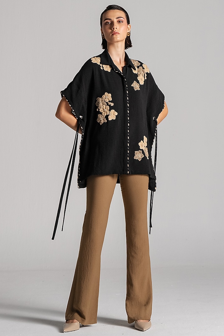 Black Crepe Top by Namrata Joshipura at Pernia's Pop Up Shop