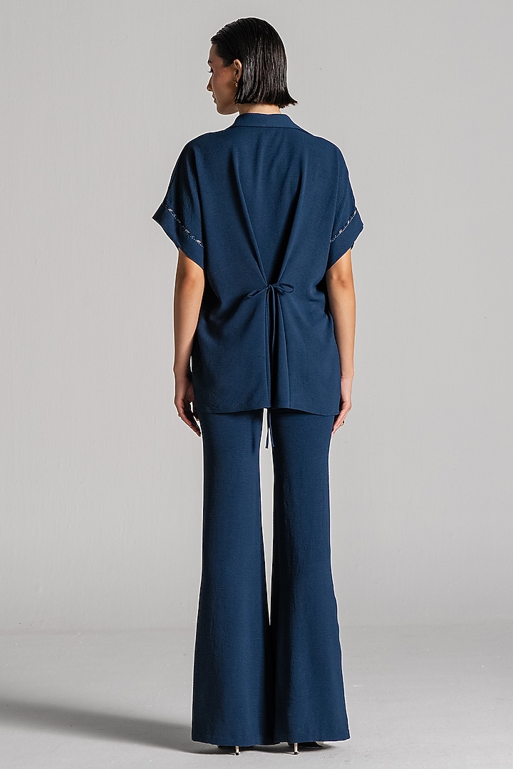Navy Crepe Co-Ord Set by Namrata Joshipura at Pernia's Pop Up Shop