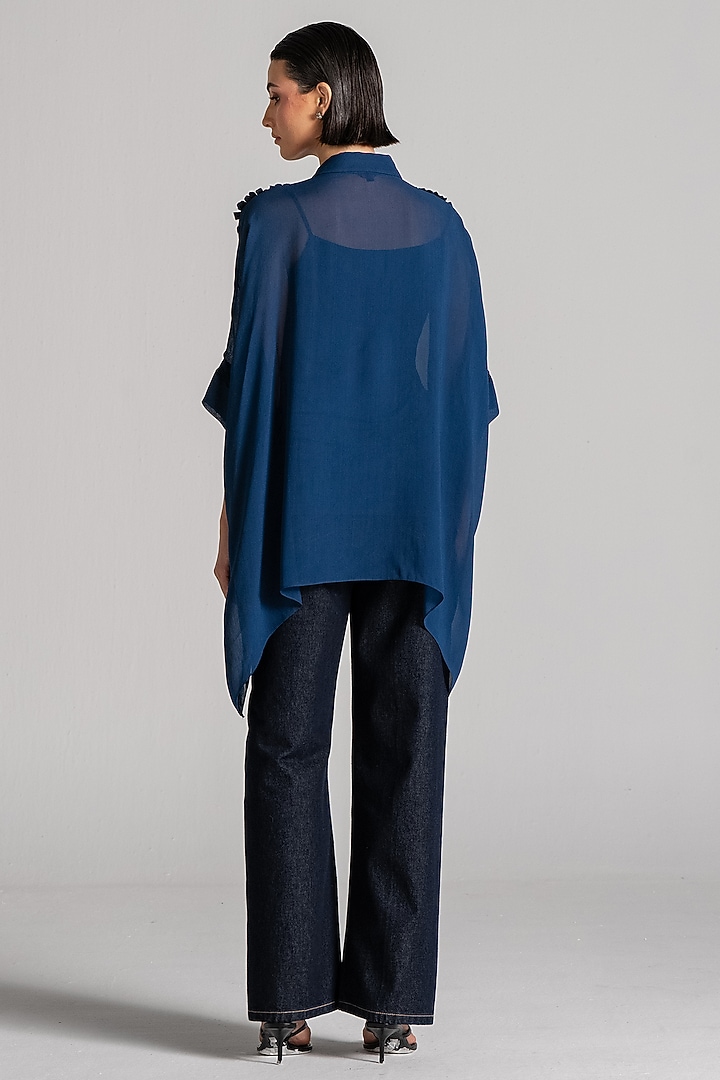 Navy Georgette Handkerchief Tunic by Namrata Joshipura at Pernia's Pop Up Shop