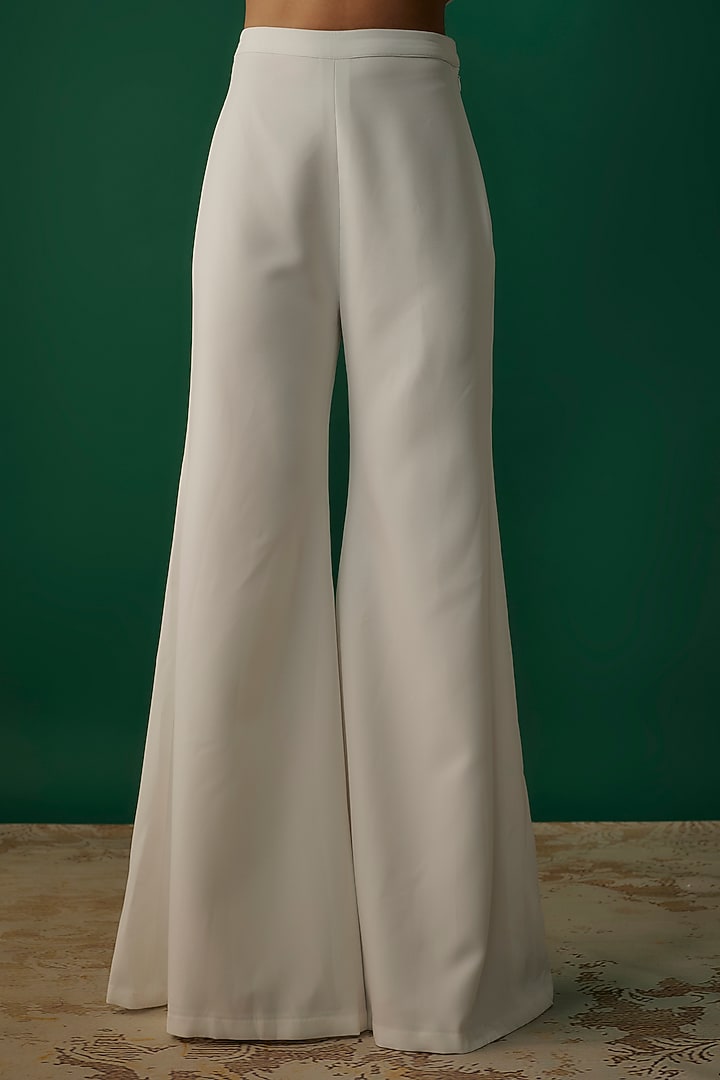 White Textured Crepe Pant Set by Namrata Joshipura at Pernia's Pop Up Shop