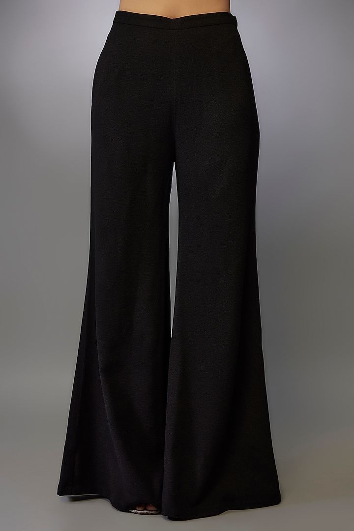 Black Textured Crepe Pant Set by Namrata Joshipura at Pernia's Pop Up Shop