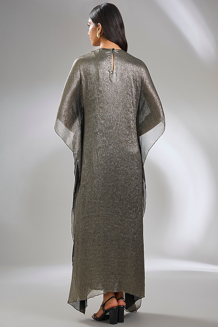 Black Shimmer Chiffon Kaftan by Namrata Joshipura at Pernia's Pop Up Shop
