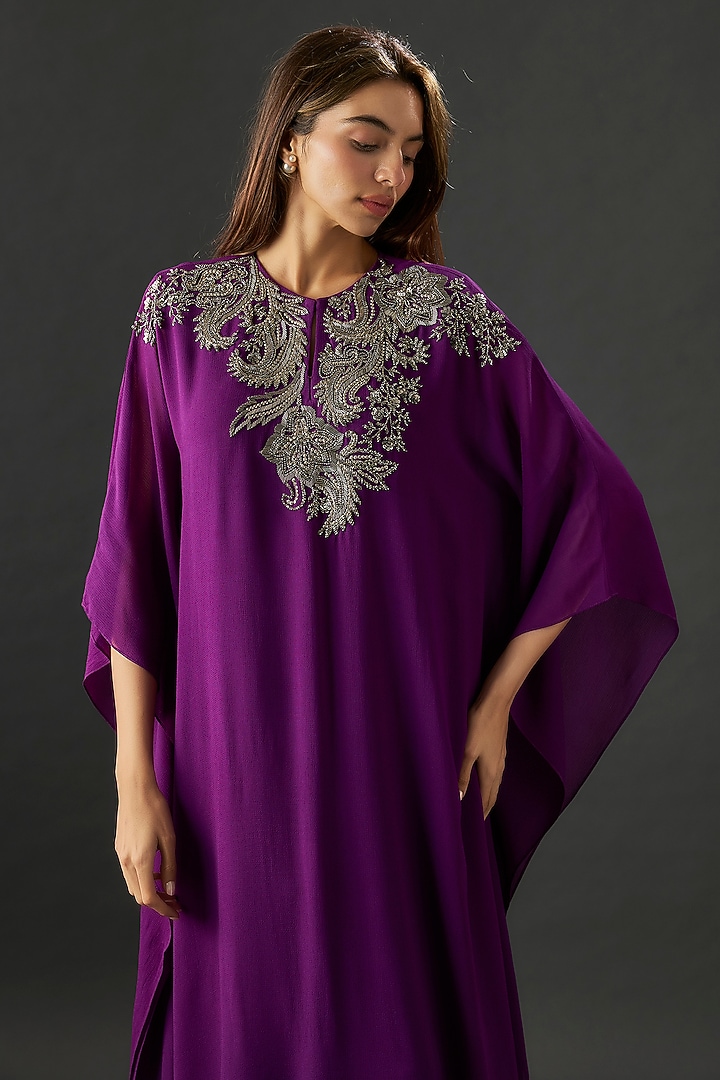 Purple Georgette Kaftan Set by Namrata Joshipura at Pernia's Pop Up Shop