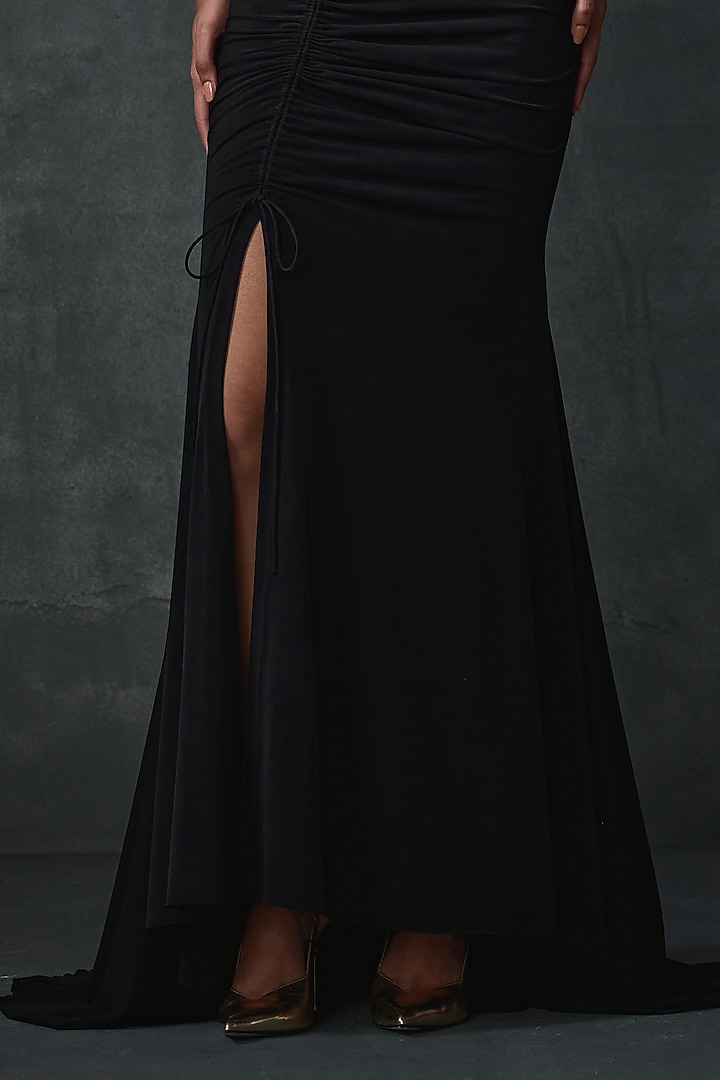Black Jersey Skirt Set by Namrata Joshipura at Pernia's Pop Up Shop