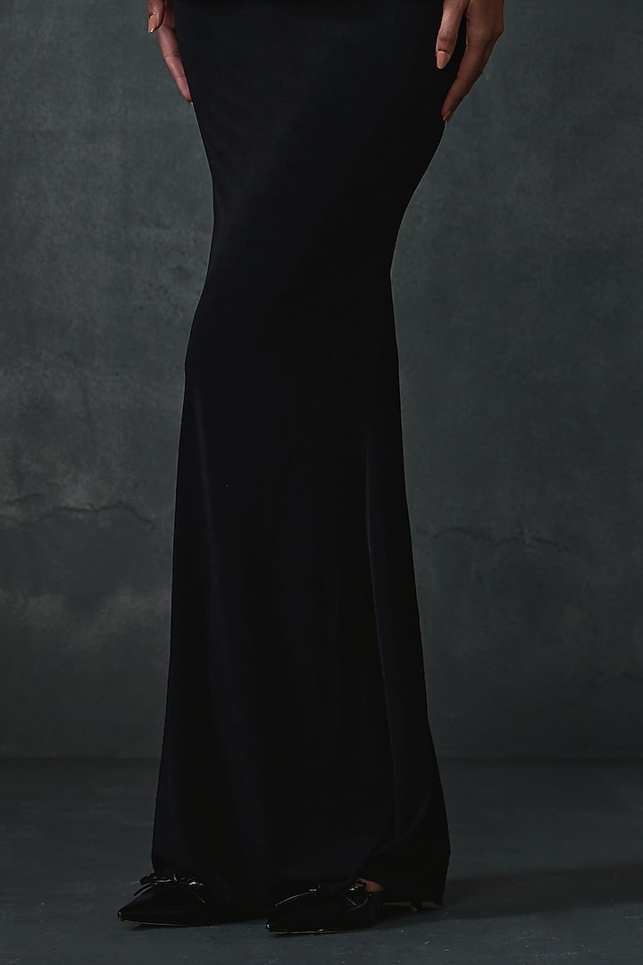 Black Jersey Skirt Set by Namrata Joshipura at Pernia's Pop Up Shop