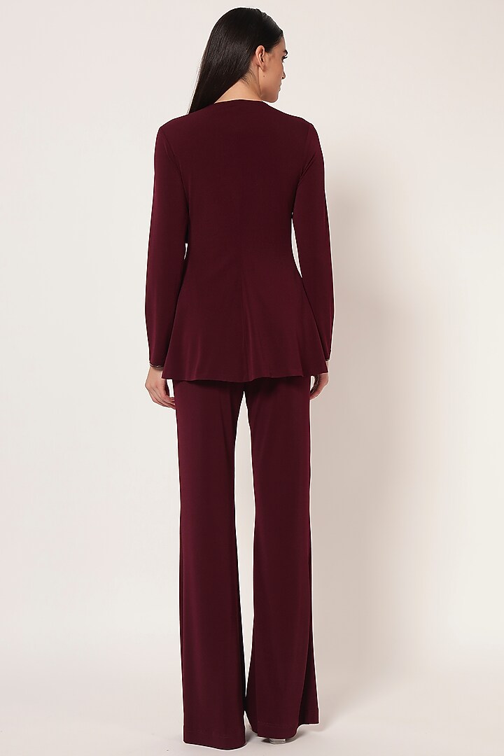 Wine Jersey Co-Ord Set by Namrata Joshipura at Pernia's Pop Up Shop