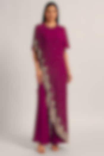 Fuchsia Viscose Flap Jumpsuit by Namrata Joshipura at Pernia's Pop Up Shop