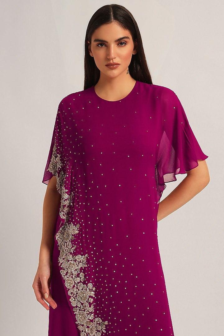 Fuchsia Viscose Flap Jumpsuit by Namrata Joshipura at Pernia's Pop Up Shop