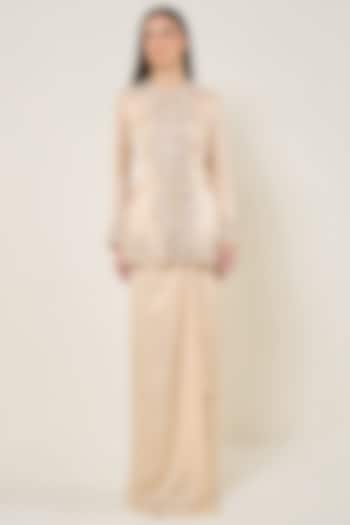 Seashell Cupro Satin Skirt Set by Namrata Joshipura at Pernia's Pop Up Shop